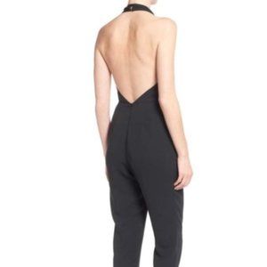 Black ASTR Open Back Halter Jumpsuit